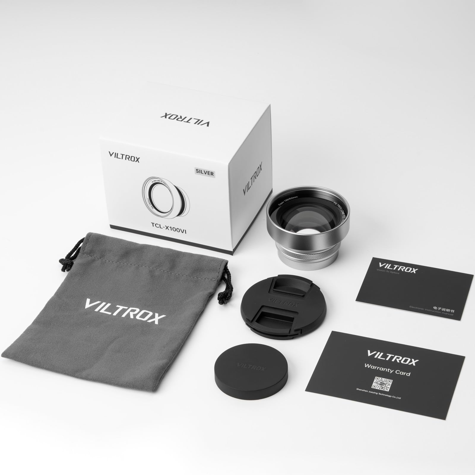 VILTROX TCL-X100 VI Telekonverter-Objektiv für Fujifilm X100-Serie Kameras, 1.4X Teleobjektiv mit automatischer Erkennung für Fuji Fujifilm X100VI, X100V, X100F, X100S, X100 Kameras – Silber