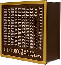 Chandan Wood Wooden Piggy Bank for Kids & Adults, Coin Box with Carved Design, Savings Box, Mini Bank, Donation Box, Smart Money Box, Wooden Coin Box, Money Saver, Piggy Bank with Numbers (Pack of 1)