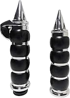 Vista 4 de Motorcycle Hand Grips Universal Spike Non-Slip Handlebar Grips Chrome Black Rubber Fit for Most Motorcycles Cruisers Motor Bikes Choppers