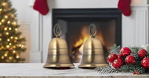 Miniatura 3 de Campanas de latón indio liso de oro antiguo, cascabeles de cascabel, decoración de puerta del hogar, manualidades, campanas de decoración de