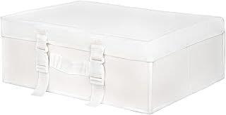 LPack Wedding Dress Storage Box - Bridal Gown Storage Bin and Preservation Box - Underbed Storage Bag Container For Clothes With Acid Free Tissue Paper (Medium, White)