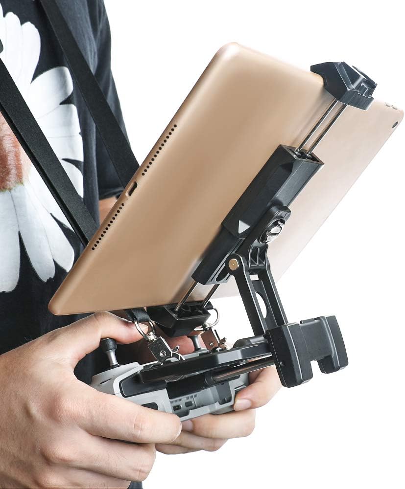 RCGEEK Tablet Stand Compatible with DJI Mavic Air 3 / Mini 2 / Mini 3 Pro/Air 2 / Mavic 3/ Air 2S Mavic 2 Pro/Zoom Spark Drone Remote Controller 4-11 inch Foldable Tablet Holder with Neck Lanyard