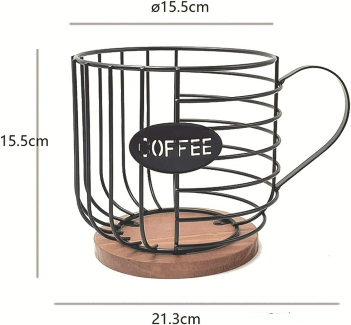 Iron and wood products, coffee capsule storage, kitchen and living room storage basket
