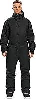 SNBOCON Men's One Piece Ski Suit: 15K Waterproof Snowboard Jumpsuit, Hooded Warm Winter Snowsuit for Skiing