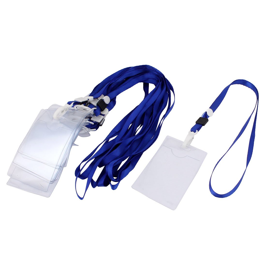 Generic ID Card Name Tag Vertical Badge Holder Neck Strap Lanyards 10pcs Blue