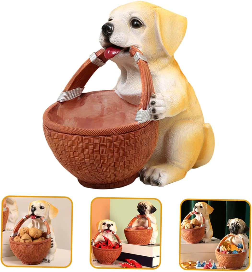 Adorable Labrador Statue Candy Holder Dog Home Decorative Candy Box Jewelry Storage