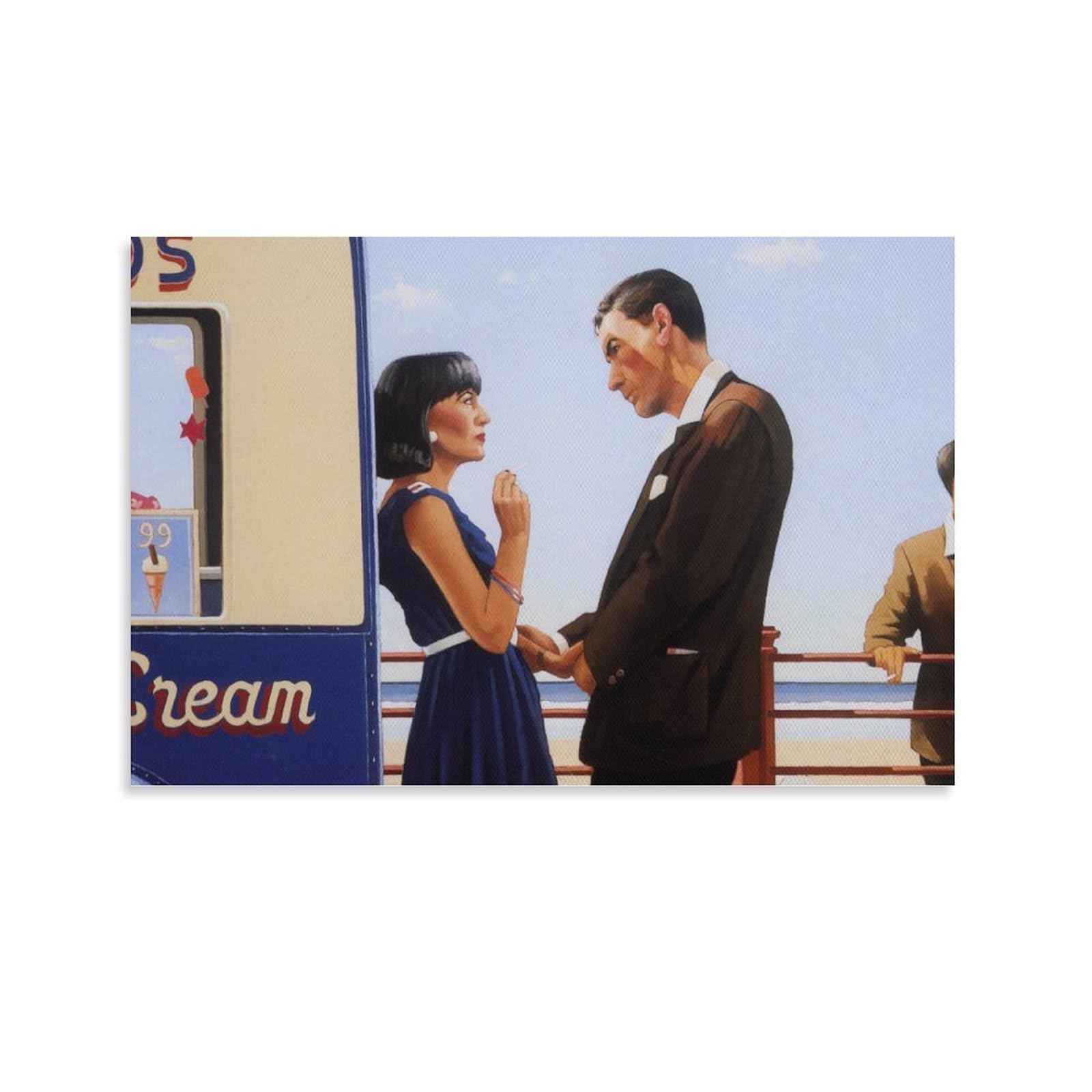 The Lying Game by jack_vettriano Wall Art Prints Poster Print Photo Art Painting Canvas Poster Home Modern Decor Posters 24x36inch(60x90cm) — image 1