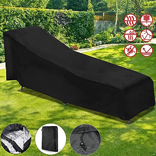 اغطية كراسي الشاطئ مقاومة للماء من قطعتين مصنوعة من مادة 210D متينة للحديقة في الهواء الطلق، غطاء سرير الشمس مقاوم للماء والاشعة فوق البنفسجية مع شنطة تخزين (210 × 75 × 40 / 80 سم)