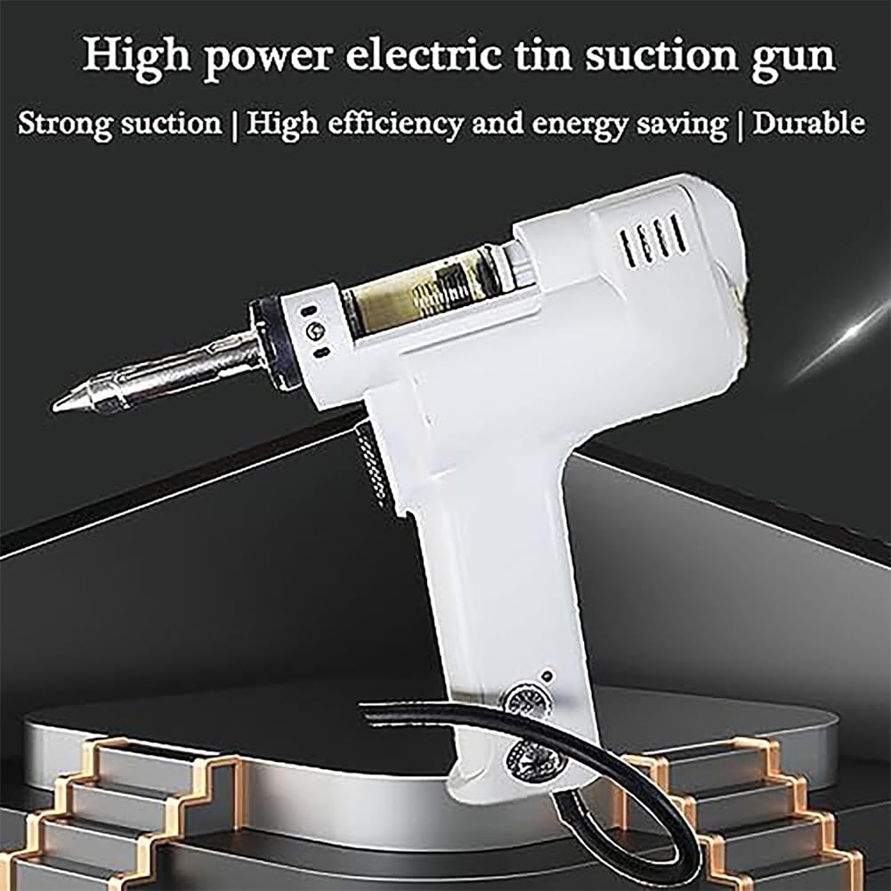 Elektryczny pistolet do rozlutowywania 100 W, przenośne narzędzie do rozlutowywania próżniowego z podwójną pompą powietrzną, ergonomicznym uchwytem i regulowaną temperaturą, dla początkujących