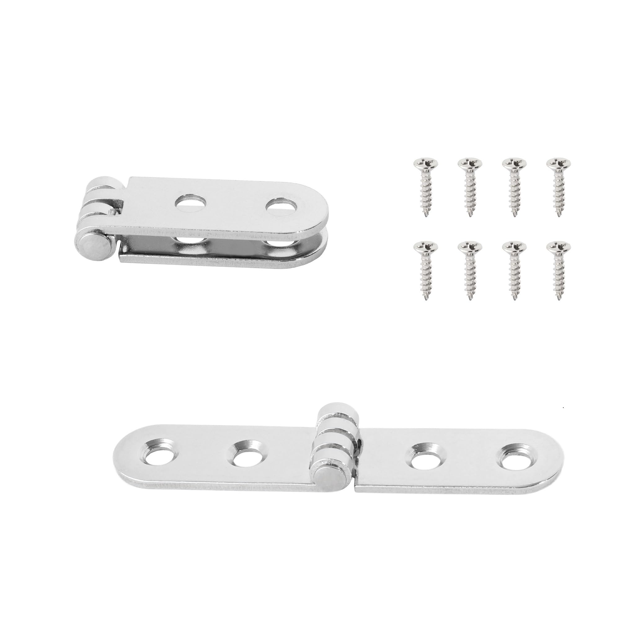 Ozlcua Stainless 2Pcs 2Pcs Foldable Flap Screw-On Hinges 180 Degree For Sewing Machine Cabinet Rounded Corner Hinge Furniture(Stainless 2Pcs)