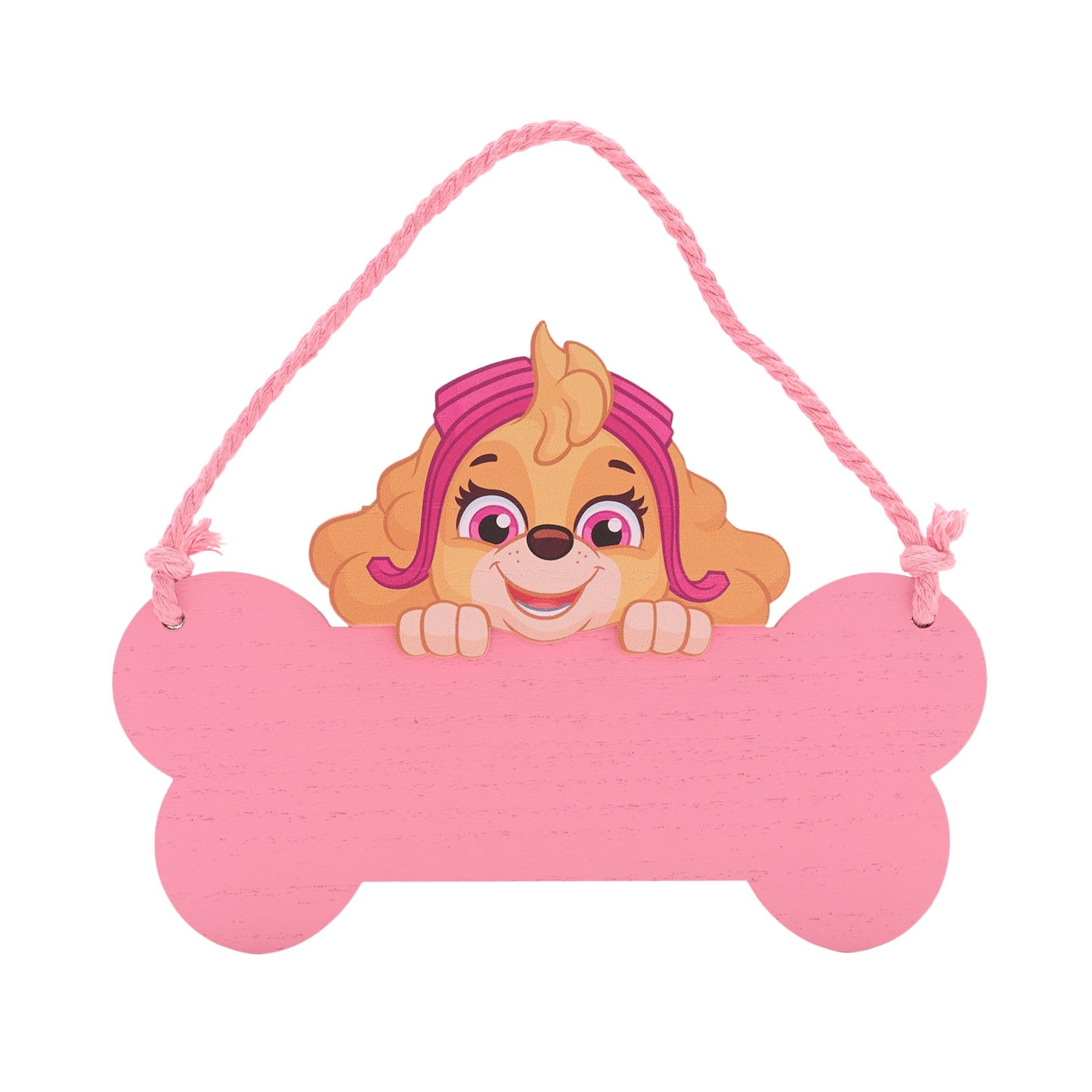 Widdop & Co Pink Paw Patrol Skye Wooden Hanging Plaque - Hanging Plaque - Paw Patrol