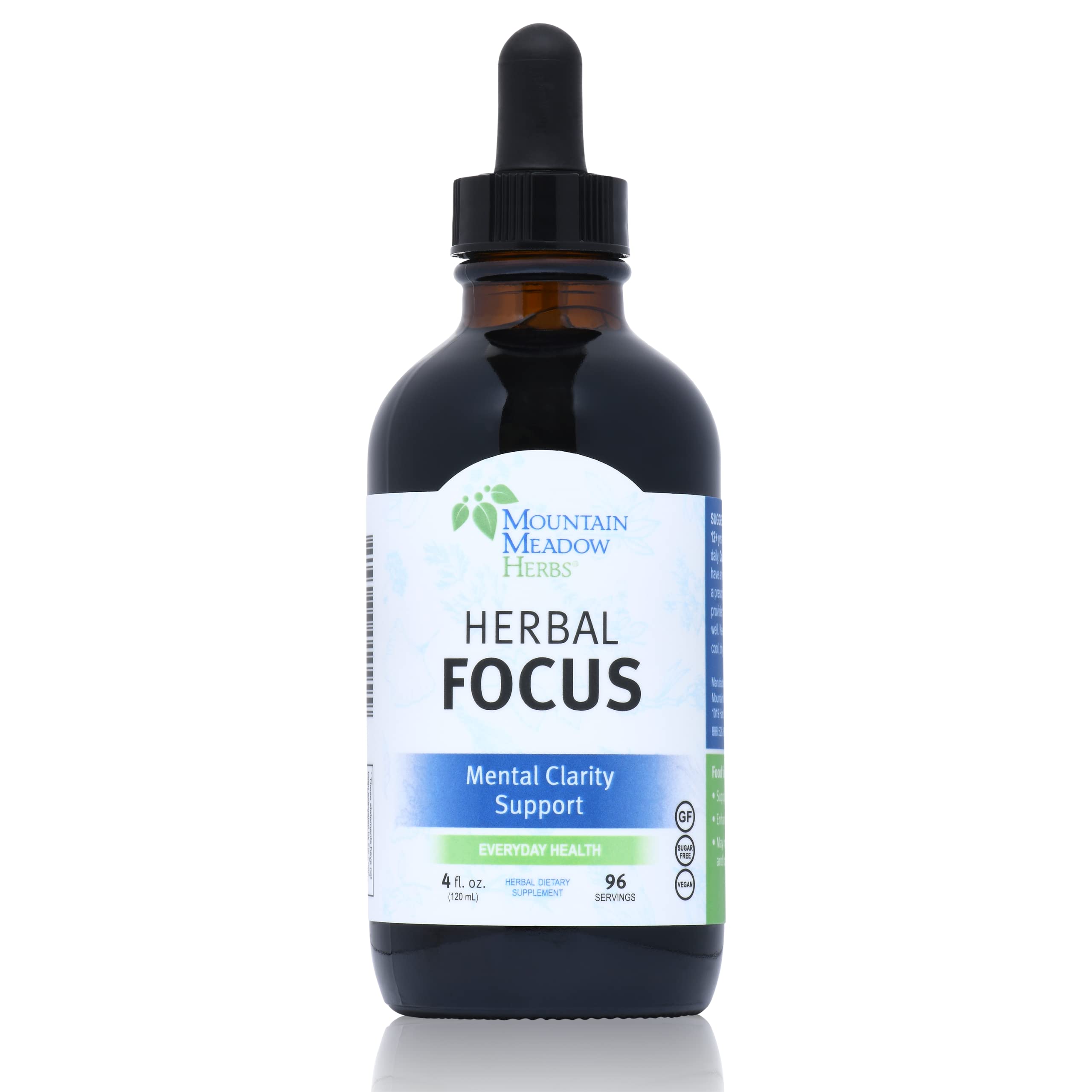 Mountain Meadow Herbs Herbal Focus – Liquid Herbal Formula for Mental Clarity & Alertness, Fast-Absorbing Tincture 4oz