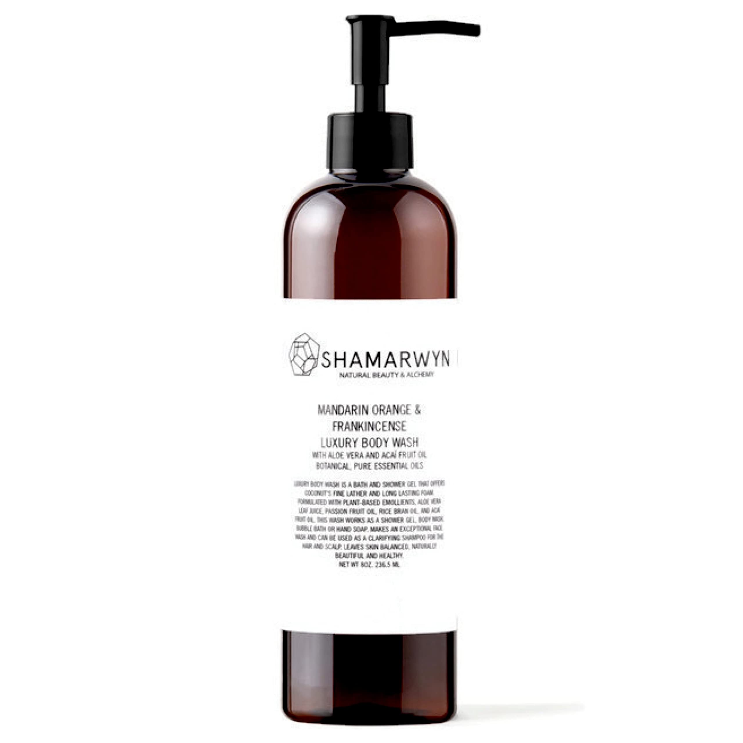 shamarwyn Body Wash Mandarin Orange & Frankincense Natural-Organic Hydrating with Aloe Vera & Acaí Fruit Oil 8oz