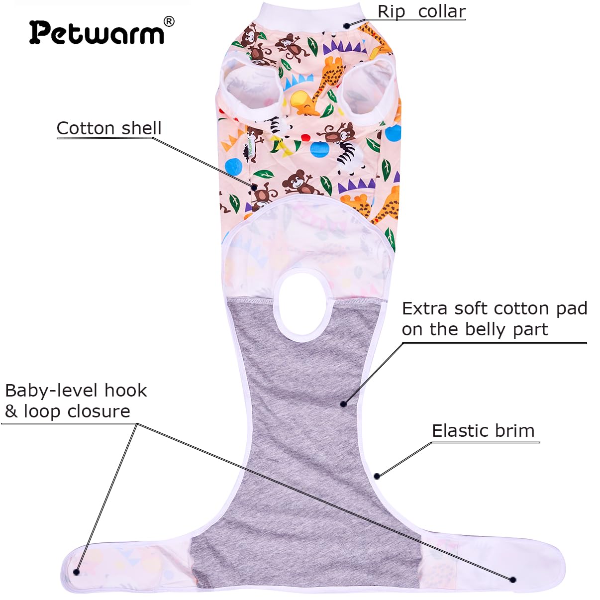 PetWarm Dog Recovery Suit, Substitute E-Collar Cone Prevent Licking Onesies for Dogs Dog Surgery Recovery Suit - Image 2
