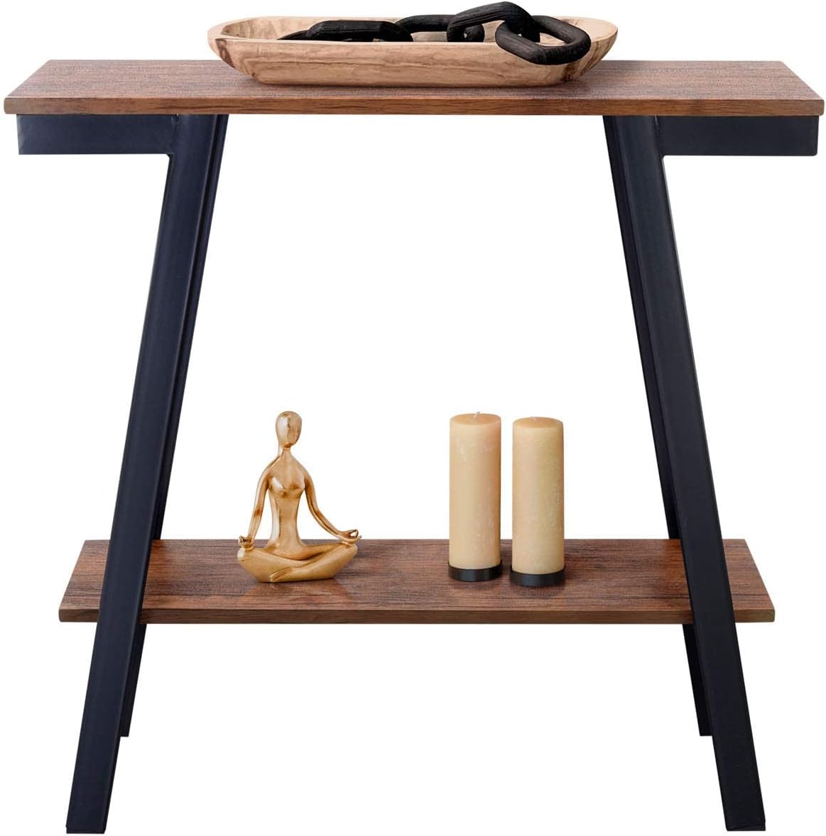 ZenvidaConsole Table, Narrow Sofa Table with Storage for Living Room, Entryway Modern Industrial Accent Table