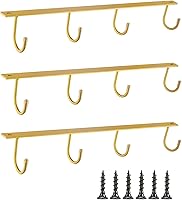 Vista 1 de Percha para tazas debajo del gabinete, 3 piezas, soporte de hierro para tazas, estante de pared para tazas de café, organizador de almacenamiento