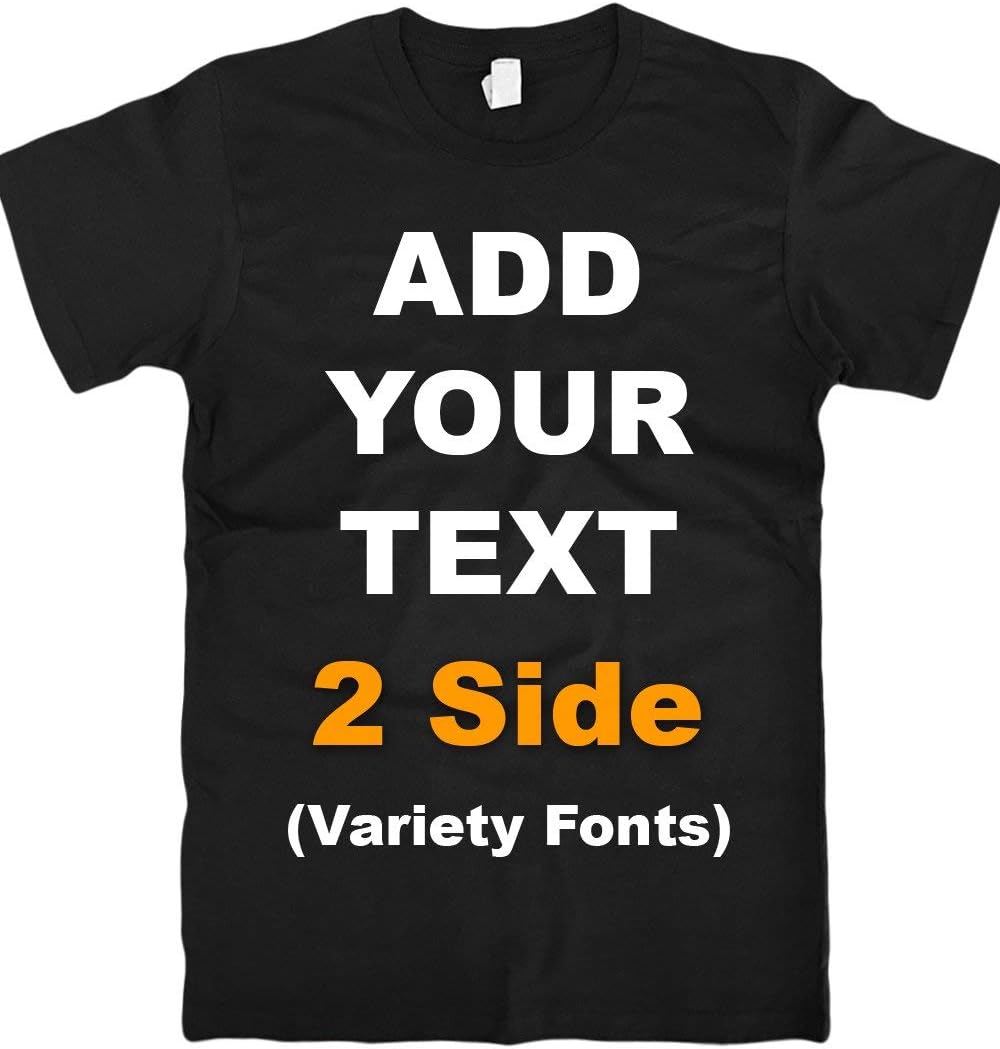 Custom T Shirts Front & Back Add Your Text Ultra Soft for Men & Women Cotton T Shirt