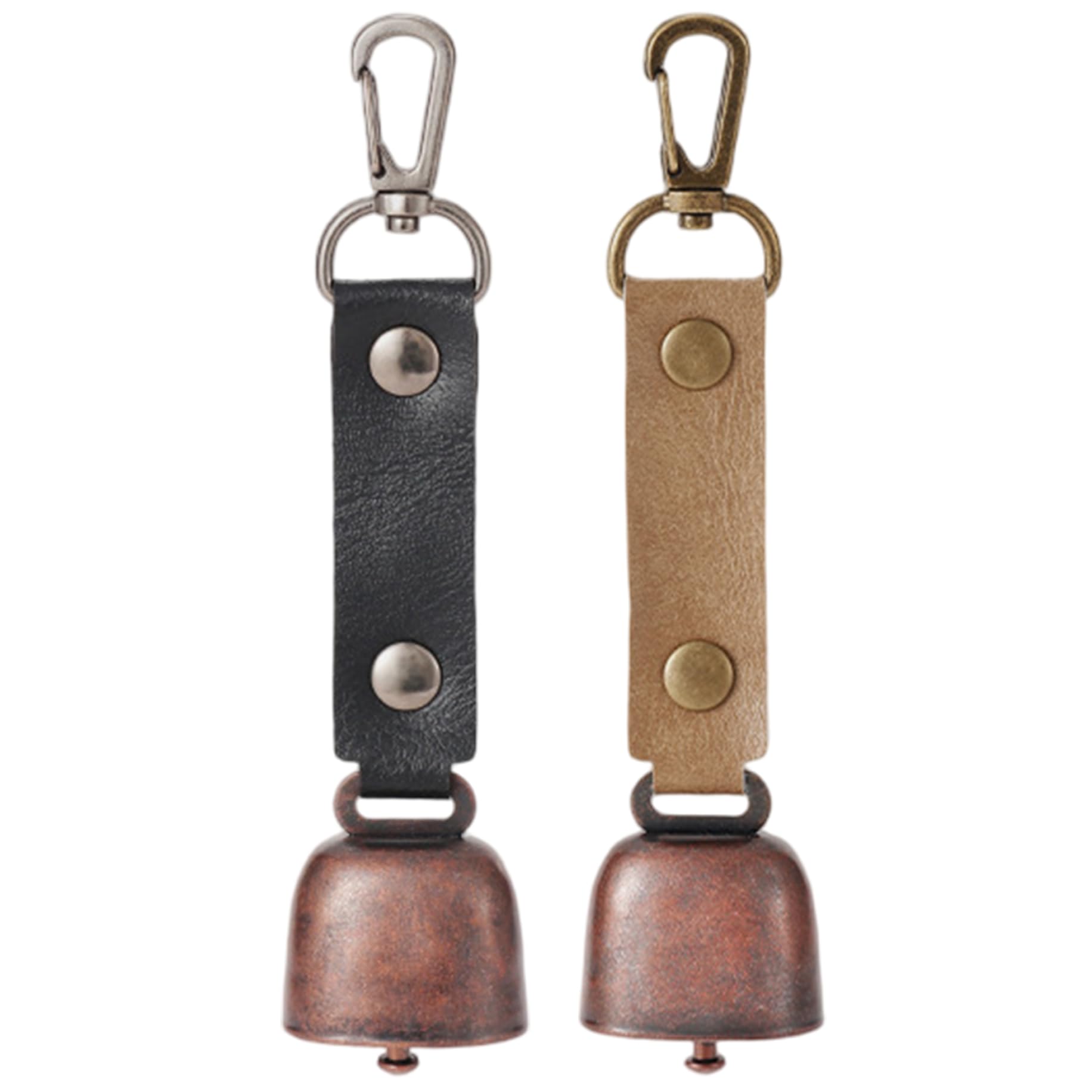 Monetais Bear Bells for Hiking, 2Pcs Vintage Bear Bell Keychain with Magnetic Silencer, Anti-Lost Camping Gear for Survival Hiking Fishing Backpack Bell