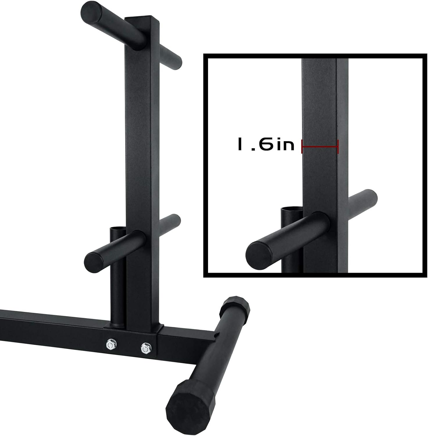 Luwint Plate Tree, 1 in Weight Plate Storage Rack with 2 Standard Bar Holders for Home Gym : Sports & Outdoors