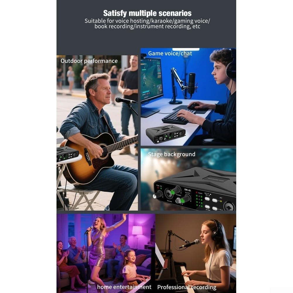 Scheda audio 32 bit 384 kHz per registrazione in studio, colore nero