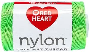 Amazon.com: Red Heart Nylon Size 18 Crochet Thread, Neon Bright Green ...