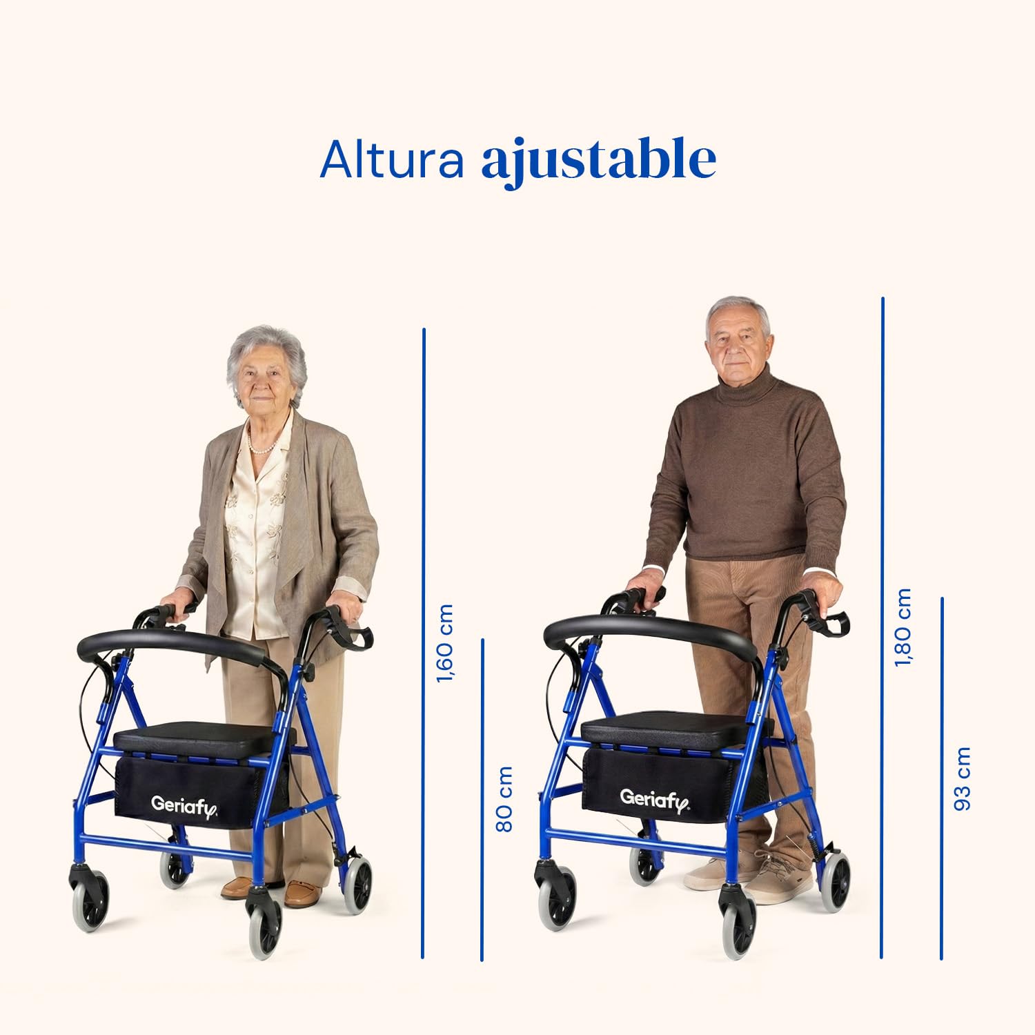 Geriafy - Andador para Ancianos y Adultos | Rollator Plegable con 4 Ruedas | Andadores con Asiento, Cesta y Respaldo | Caminador para mayores resistente