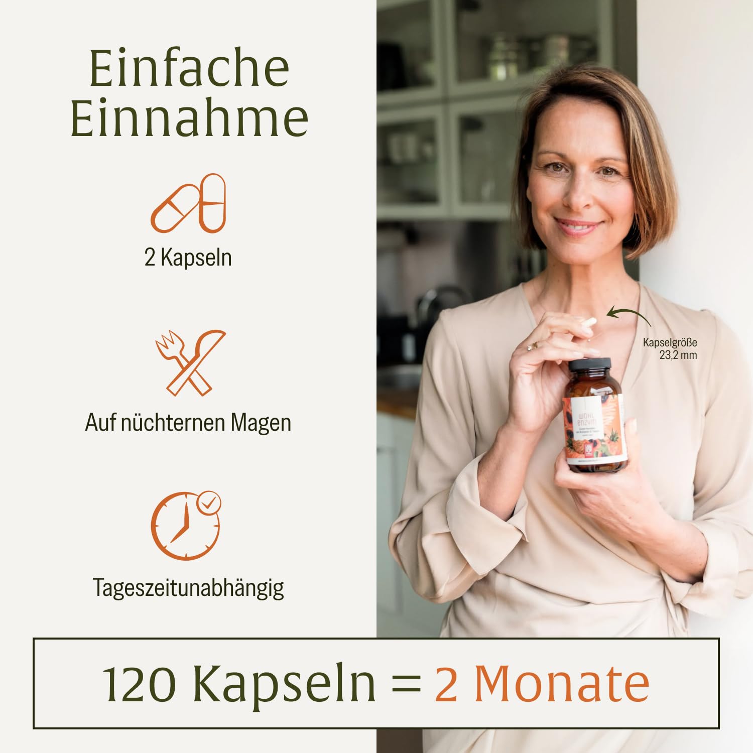 NATURTREU® Enzym Komplex mit 801mg Bromelain (5000 F.I.P), Papain, Rutin und Selen - Ananas & Papaya Enzym vegan - Immunsystem* Unterstützung - Magensaftresistente Kapseln