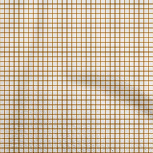 oneOone Cotton Poplin Gamboge Yellow Fabric Gingham Sewing Material Print Fabric By The Yard 42 Inch Wide
