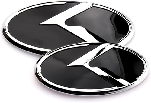 2 piezas Emblema vintage K, emblema para capó delantero y maletero trasero compatible con accesorios vintage K (Negro cromado)