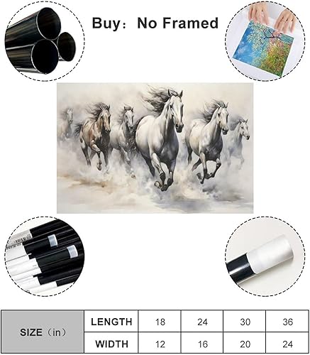Miniatura 2 de Fyzuf Retrato de caballo salvaje, pintura de acuarela de animales marrones, póster de lienzo para decoración de dormitorio, paisaje deportivo,
