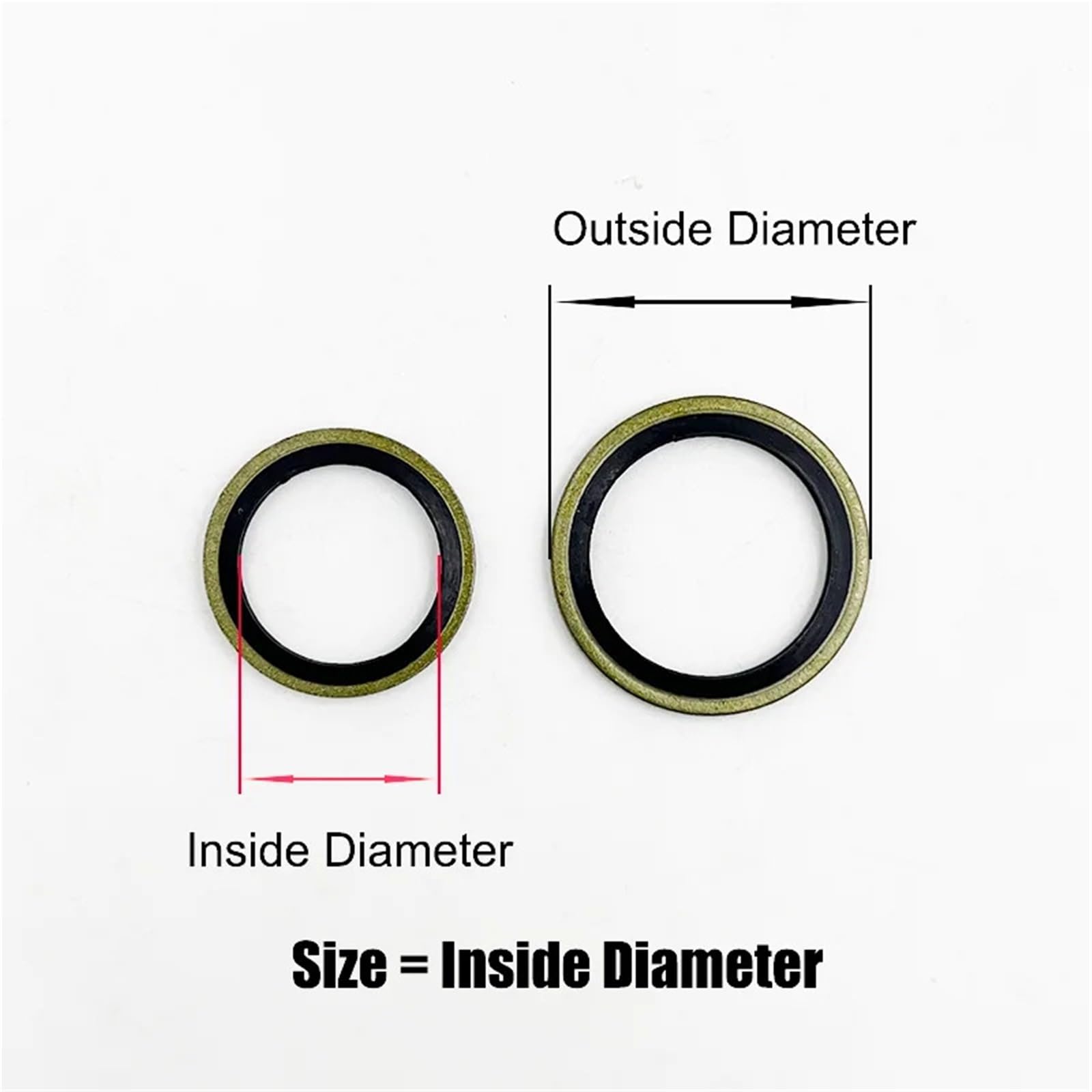 Retn de Aceite Arandela Adherida para Tubería Aceite Caucho Hidráulico Alta Presión, Compatible con Anillos Sellado M6-M14 M24 Combinados Juntas Tóricas de Arandelas(100PCS M5-M16)