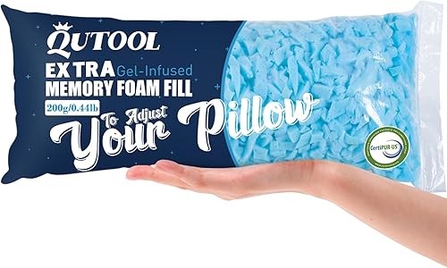 QUTOOL Relleno de espuma viscoelástica triturada de repuesto de 0.44 libras para cojines de espuma, 1 paquete