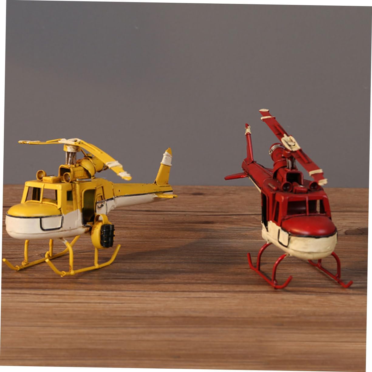 Iron Miniature Model Biplane Vintage Airplane Ornament for Home Showcase Decor