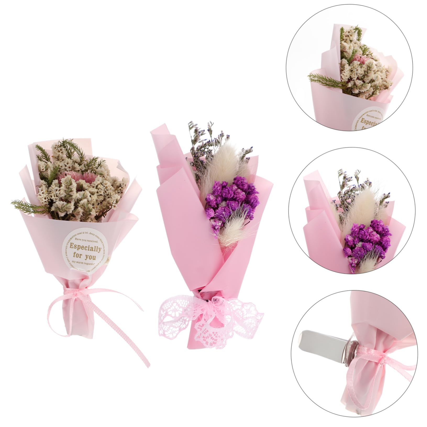 VICASKY 6 pz Con Fiori Secchi In Auto Diffusore Di Automatico Morto Auto Fiore Profumo Clip Auto Clip Fiori Secchi Aria Condizionata Decorazioni