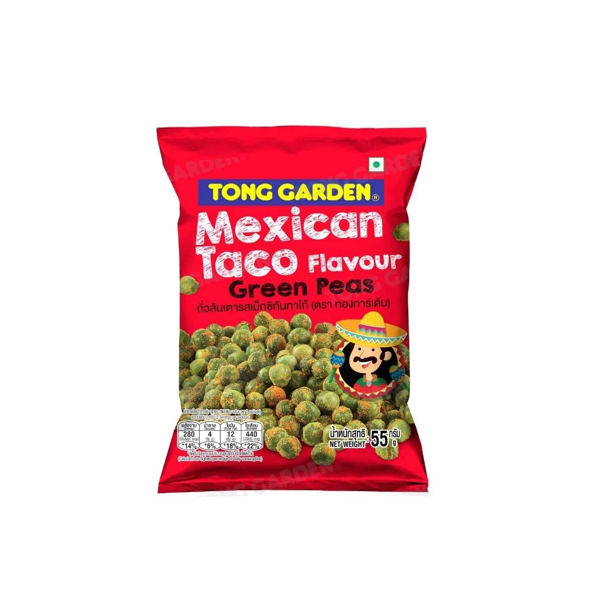 Tong Garden, Mexican Taco Flavour Green Peas, 55 gram