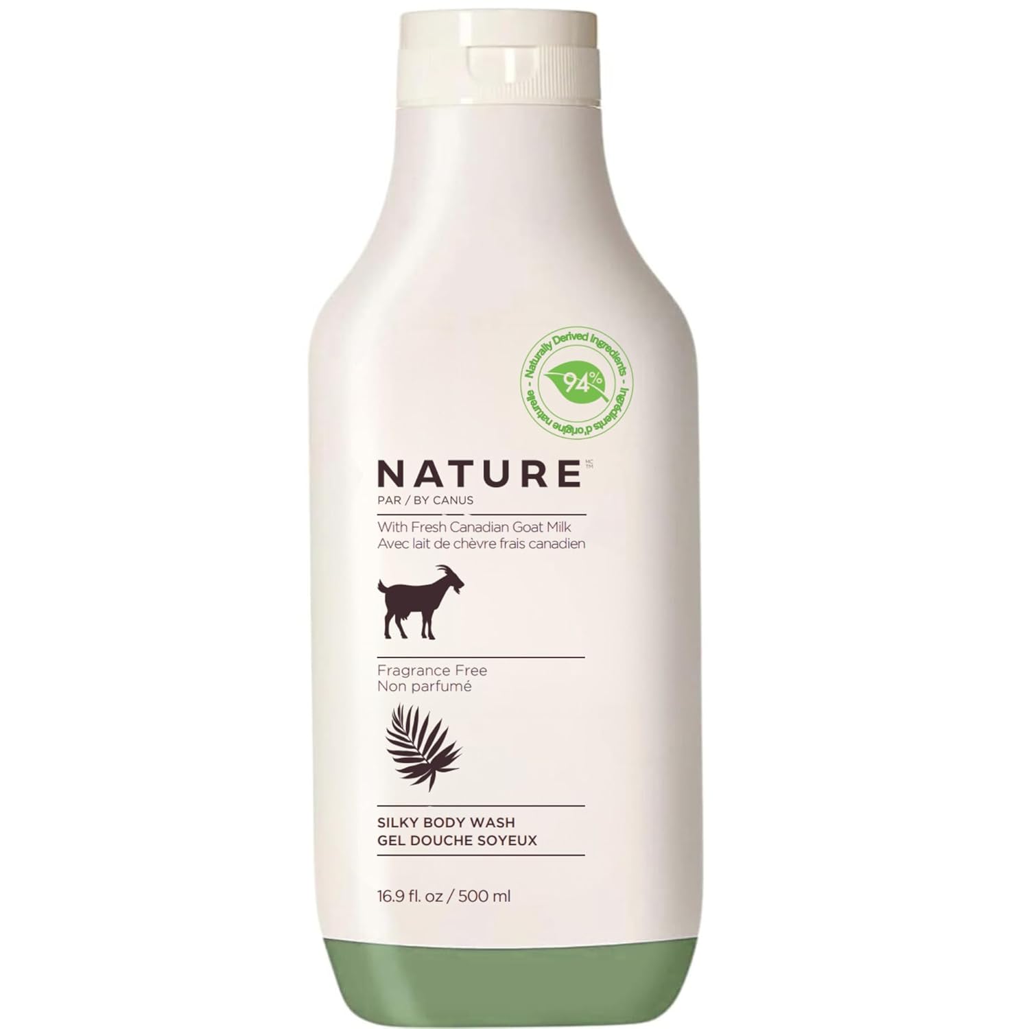 Nature by Canus, Natural Cleanser, Moisturizing Fragrance Free Body wash with Goat Milk, for all skin types 16.9 Fl Oz