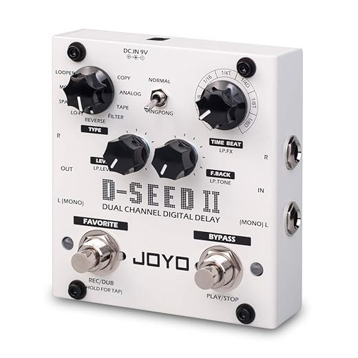 JOYO D-SEED-II Multi Pedal Effect, Stereo Looper Effect & Delay Pedal Effect for Electric Guitar Dual Channel & 8 Digital Delay Modes
