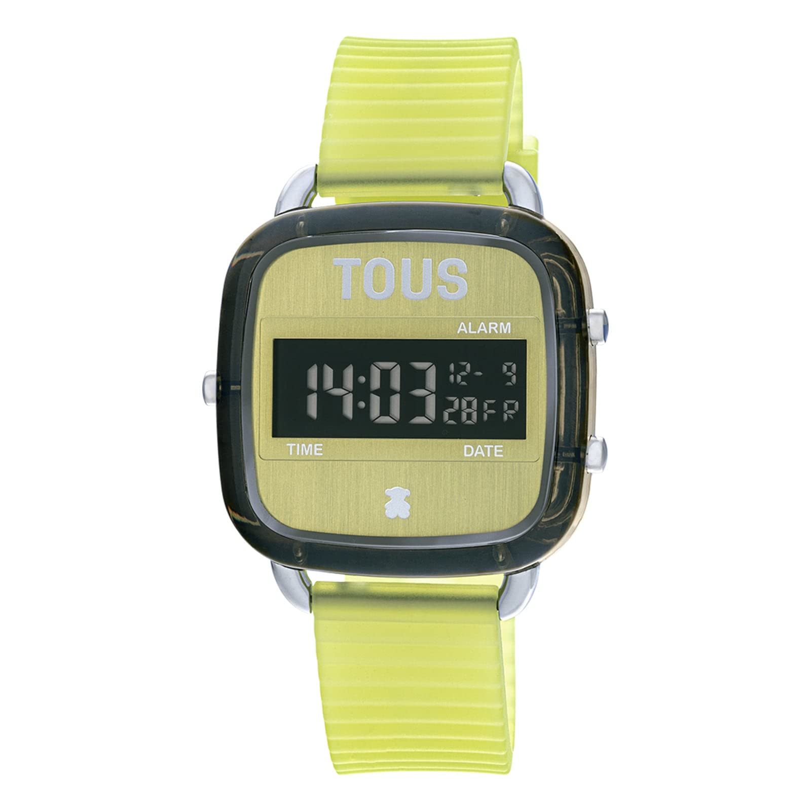 TOUS Reloj Digital de policarbonato con Correa de Silicona Verde D-Logo Fresh