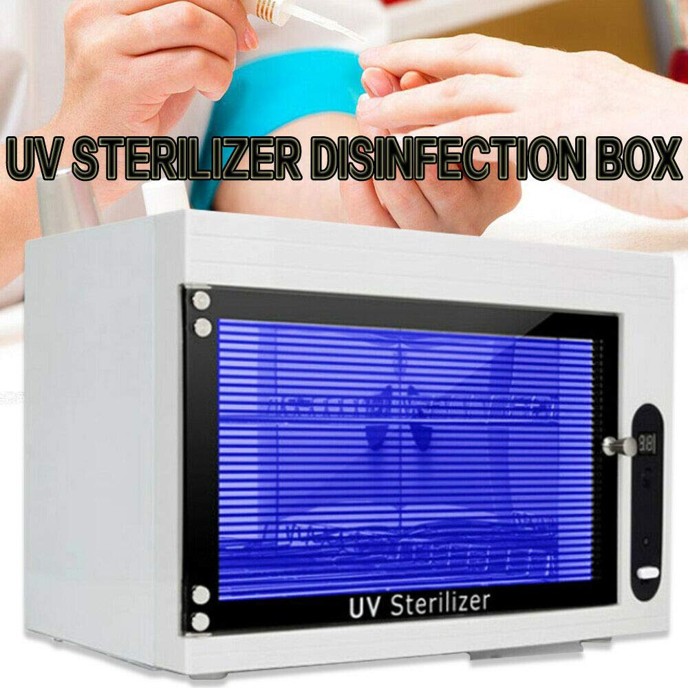Sterylizator gorącym powietrzem do narzędzi do paznokci, 220 V, 6 W, suchy sterylizator, biały, metalowy pojemnik, ustawienia timera, wyłącznik ochronny drzwi