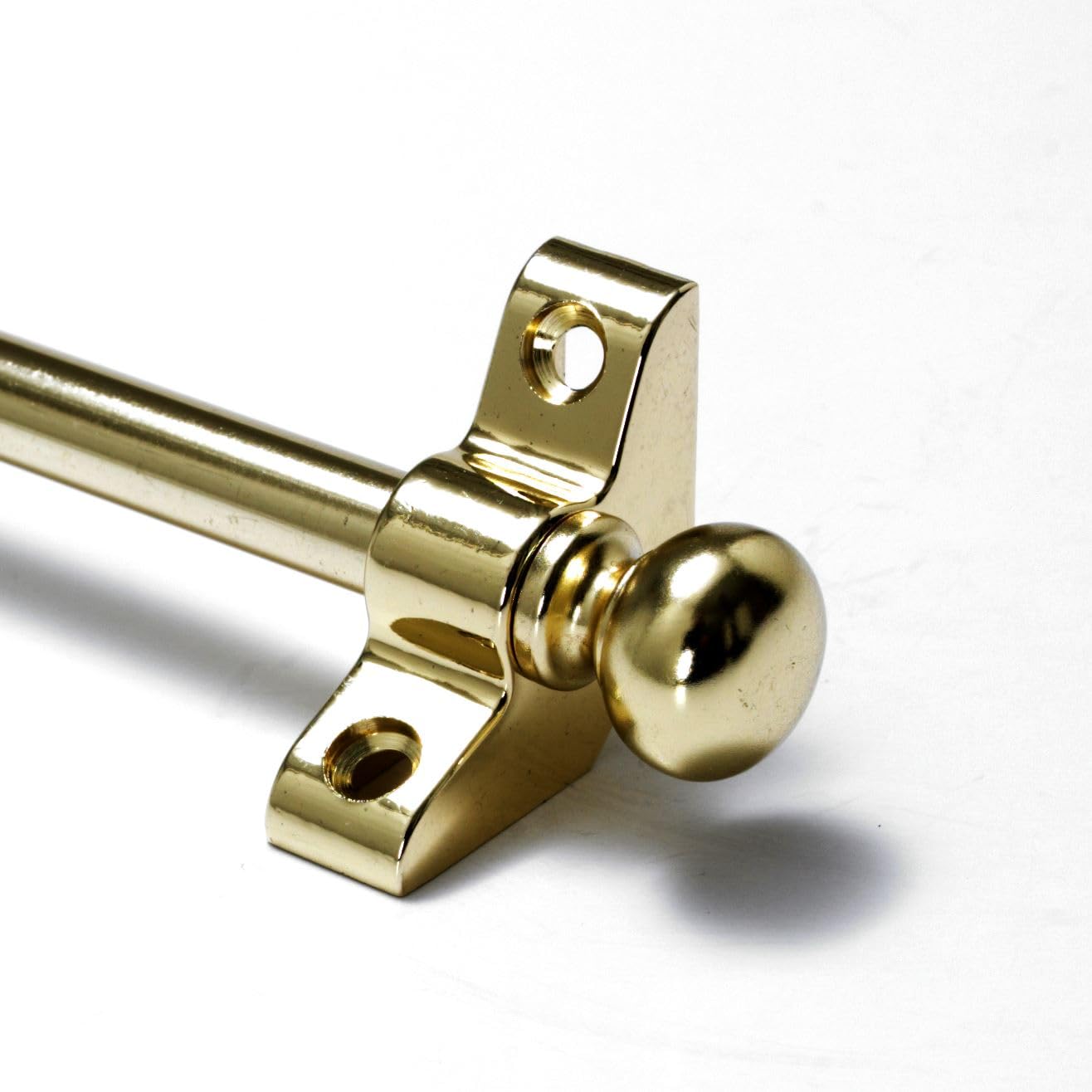 Set of 13, Stair Carpet Rods, Round Finials, Suitable for Carpet Runners Up to 70 Centimetre Wide. (Polished Brass)