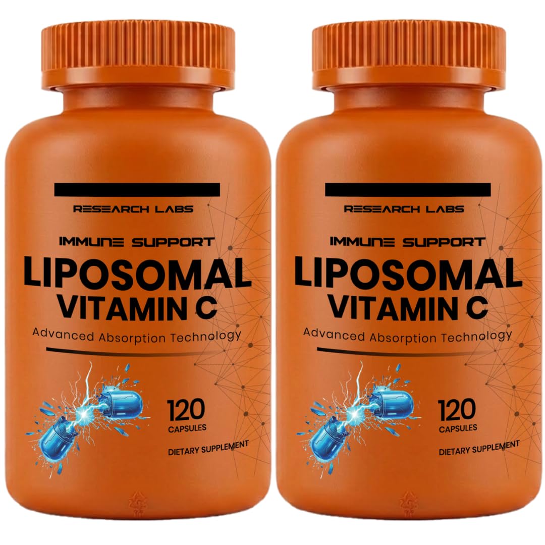 Research Labs Liposomal Vitamin C Supplement w/Enhanced Absorption LipoQuil-C™ | 2 Fer 1 ad 240 Capsules Total Immune Support Collagen Booster | High Dose Fat Soluble Vita C 1000mg Buffered | Non GMO