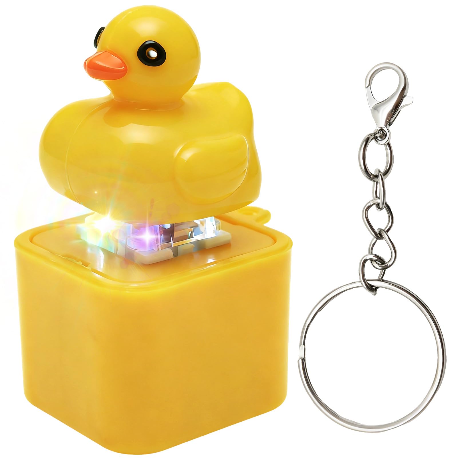 TaimeiMao Duck Fidget Keychain, Duckeys Quacking Fidget Toy, Quackendes Enten-Zappelspielzeug Lichtern, mit Licht Anti Stress Ente Für Anti Angst & Nervosität, Konzentrationshilfe
