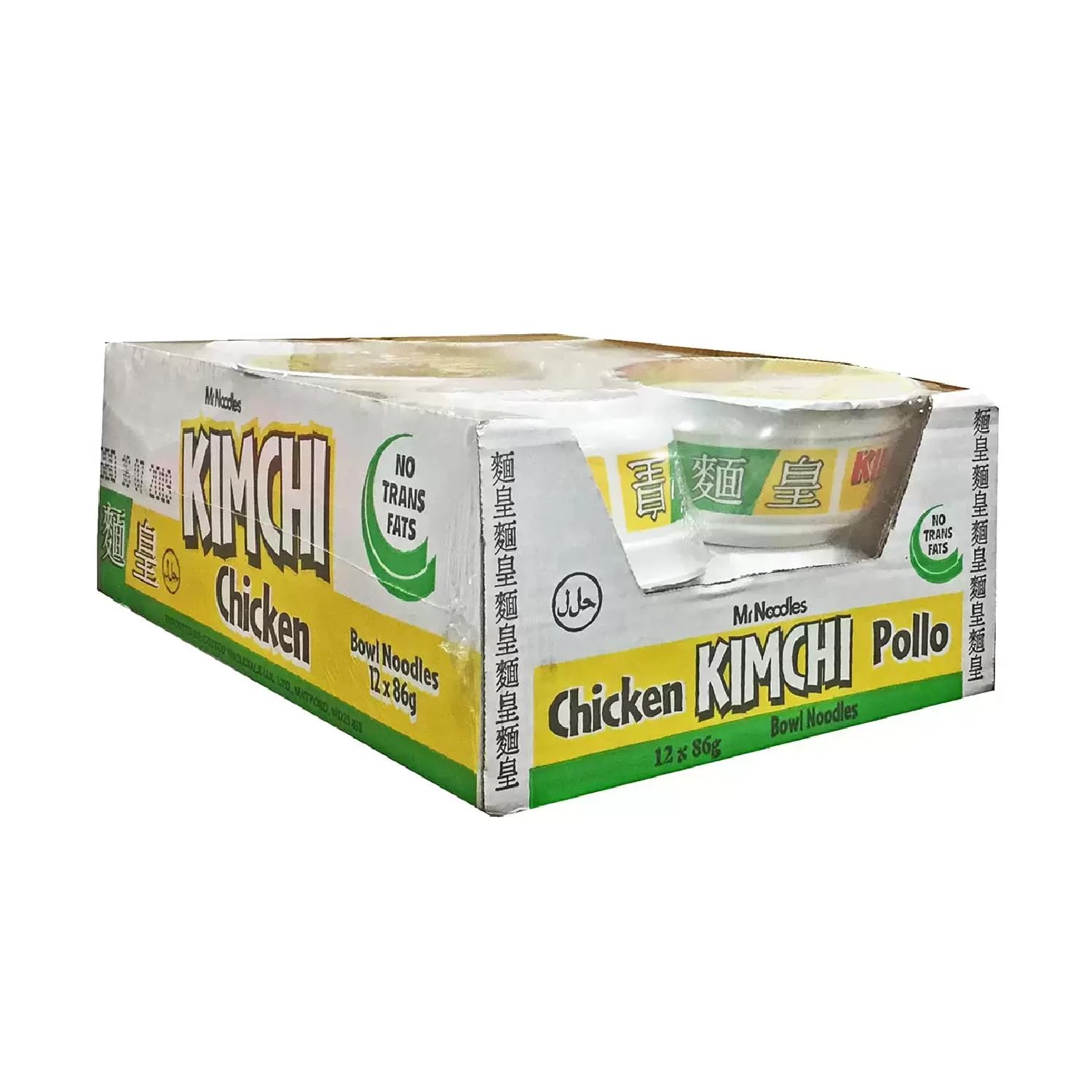 Mr Noodles Kimchi Chicken Bowl, 86g (Pack of 12), Oriental Style Noodle with Spicy Flavour Soup Base, Tasty, Quick & Easy Meal