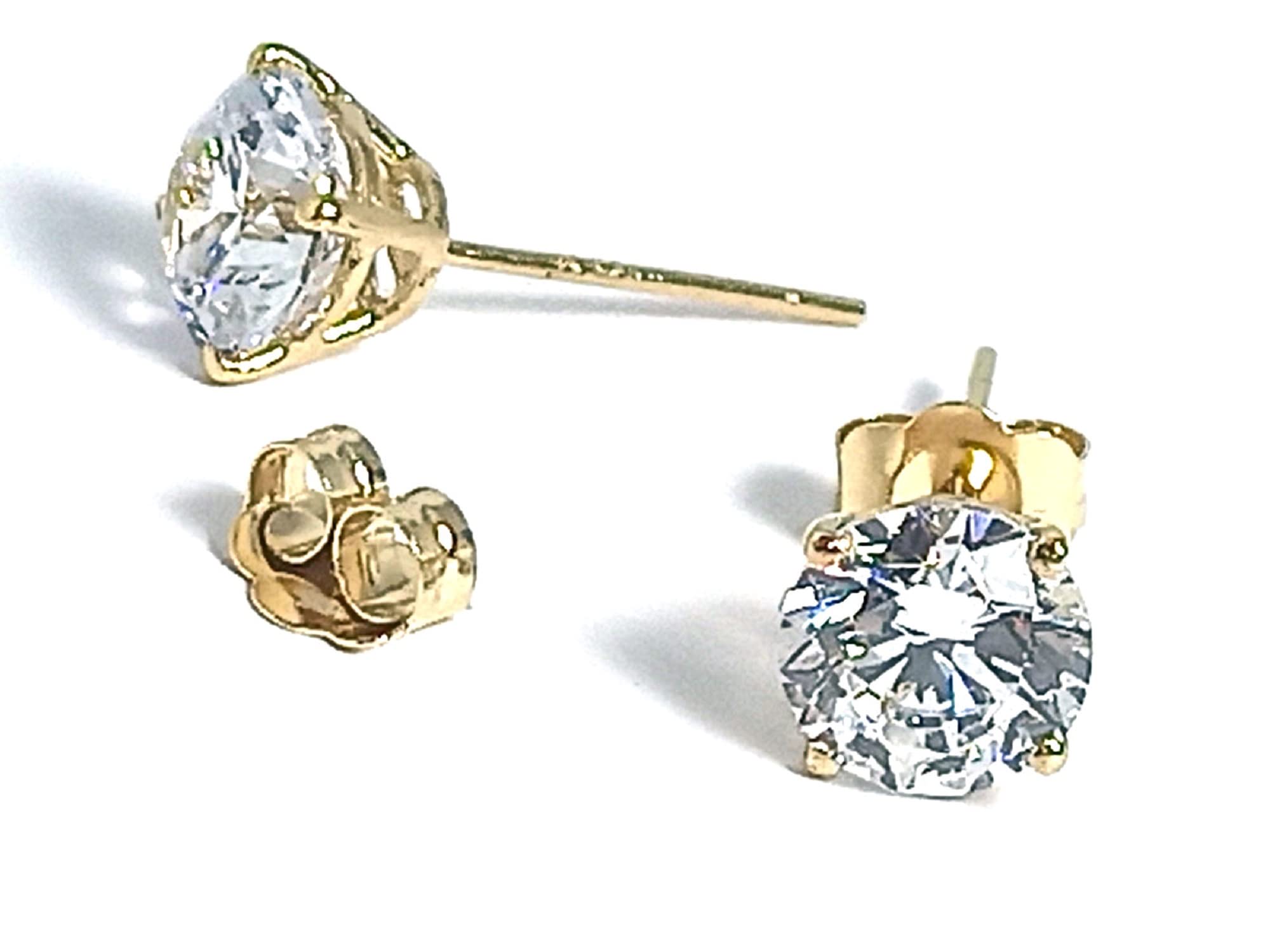 Handmade Pendientes tuerca 2 quilates Pendientes diamantes 18 kt Solitario Pendientes tuerca de diamantes 6,5 mm Set regalo mujer Cumpleaños San Valentín Regalo de aniversario ella Joyería atemporal diamante