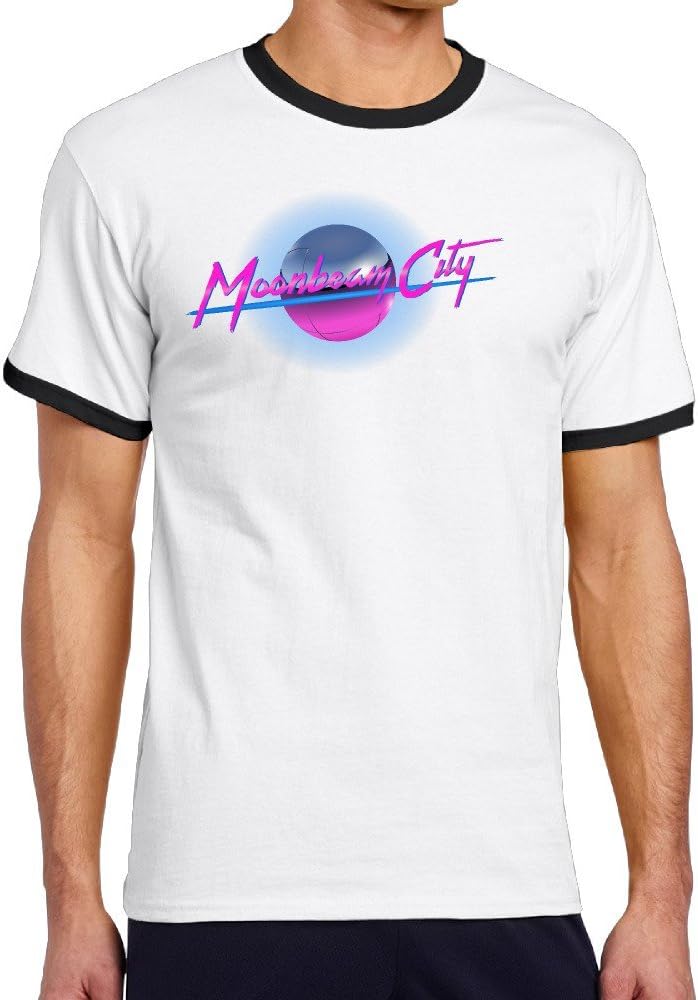 Moonbeam City Contract Color T Shirt For Man O-Neck M Black