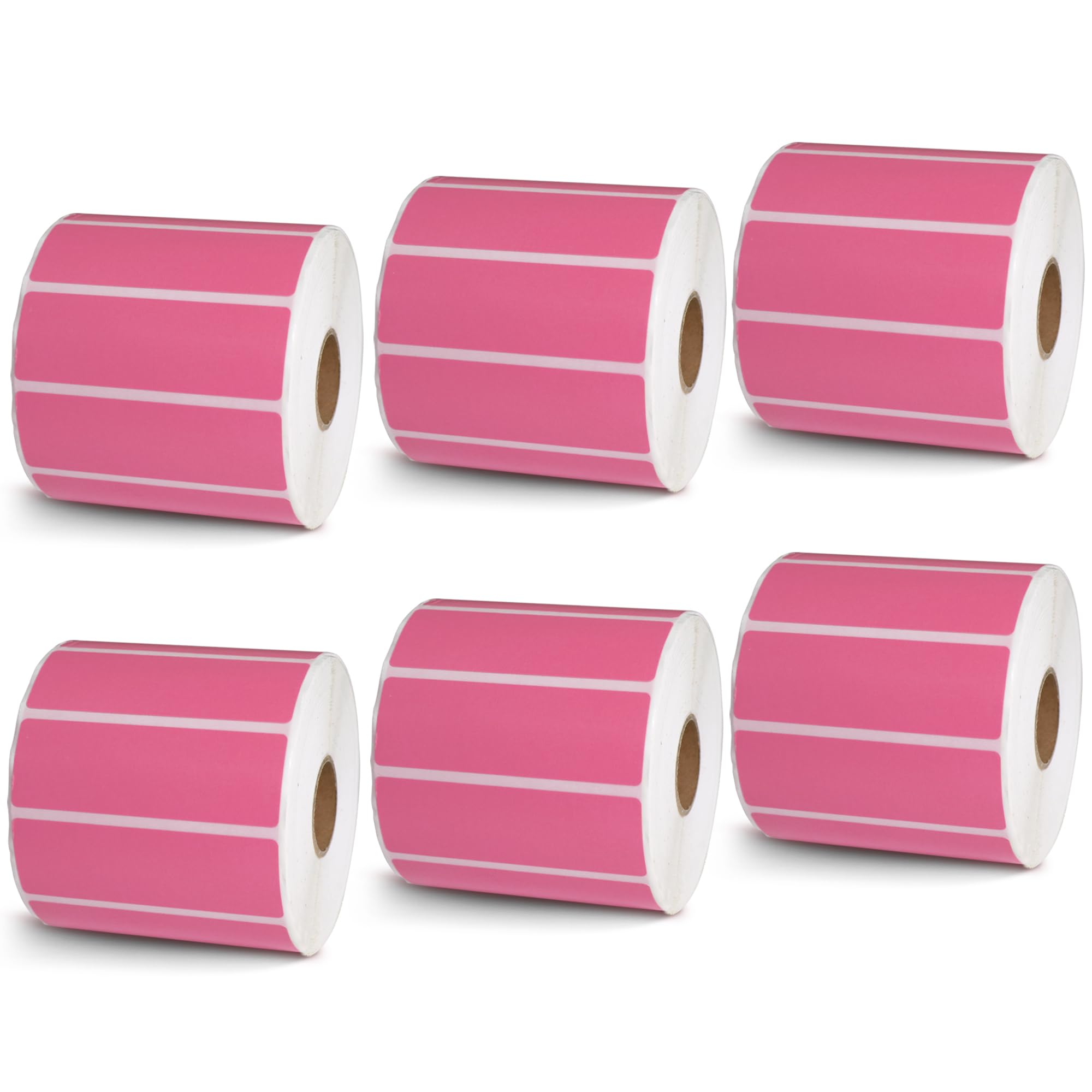BETCKEY - 3" x 1" UPC Barcode & Address Labels Compatible with Zebra & Rollo Label Printer,Premium Adhesive & Perforated[Pink, 6 Rolls, 8250 Labels]