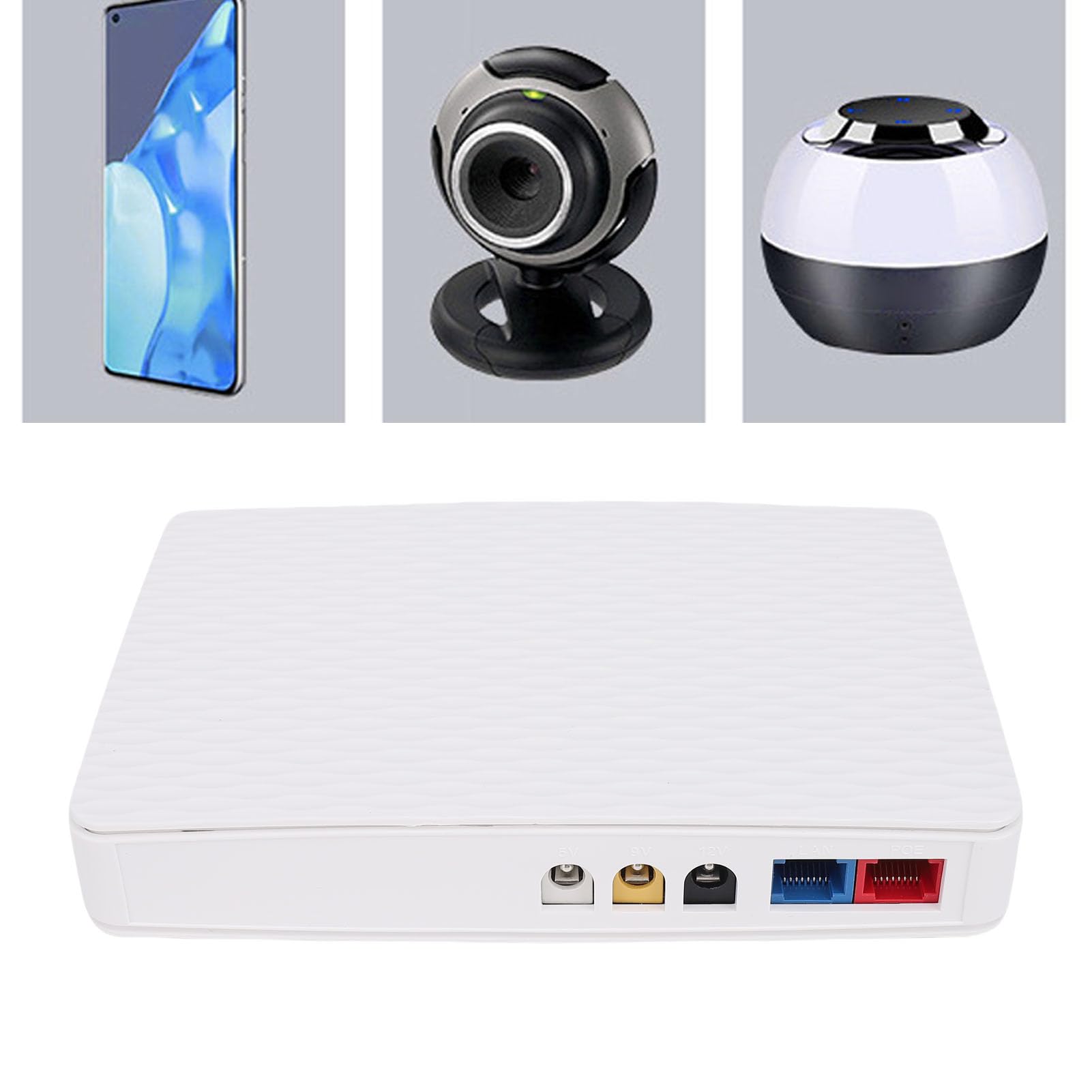 Eujgoov Backup de Batería Mini UPS de 8000 MAh, Salida de Canales Múltiples, Pequeña Fuente de Alimentación para Cortes de Energía, Compatible con Enrutadores y (Enchufe de la UE)