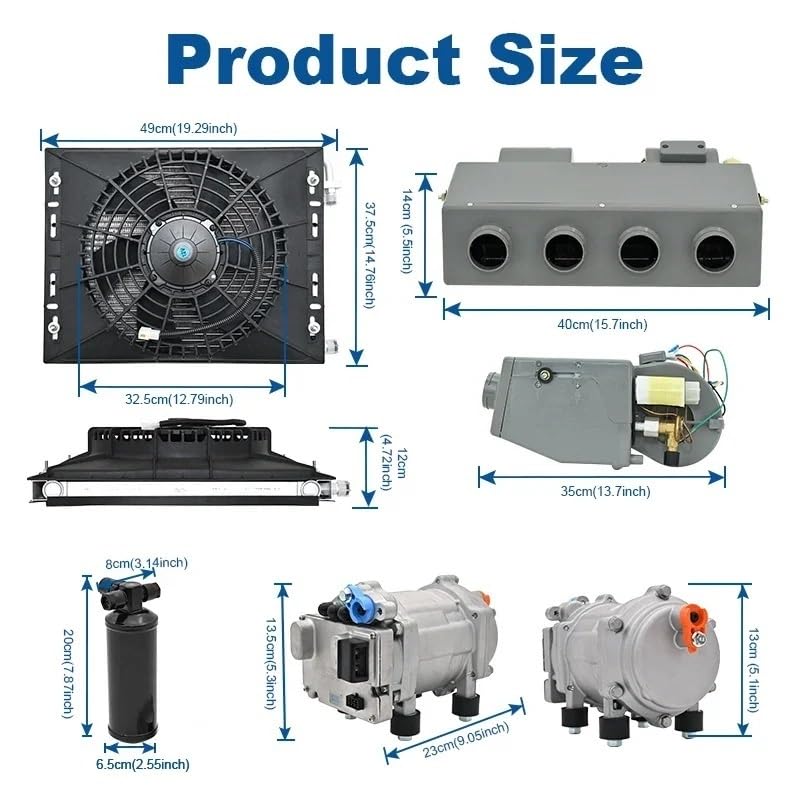 406-4 otwory Heat Cool Uniwersalna elektryczna sprężarka powietrza do samochodu z systemem klimatyzacji 12 V / 24 V - Doskonała kontrola klimatu kompatybilna z klimatyzacją(Cool heat 24V)