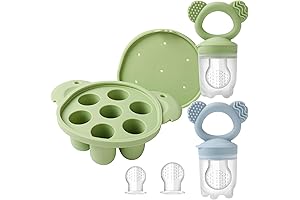 Silicone Baby Fruit Feeder with Freezer Tray, Teething Milk Popsicle Molds