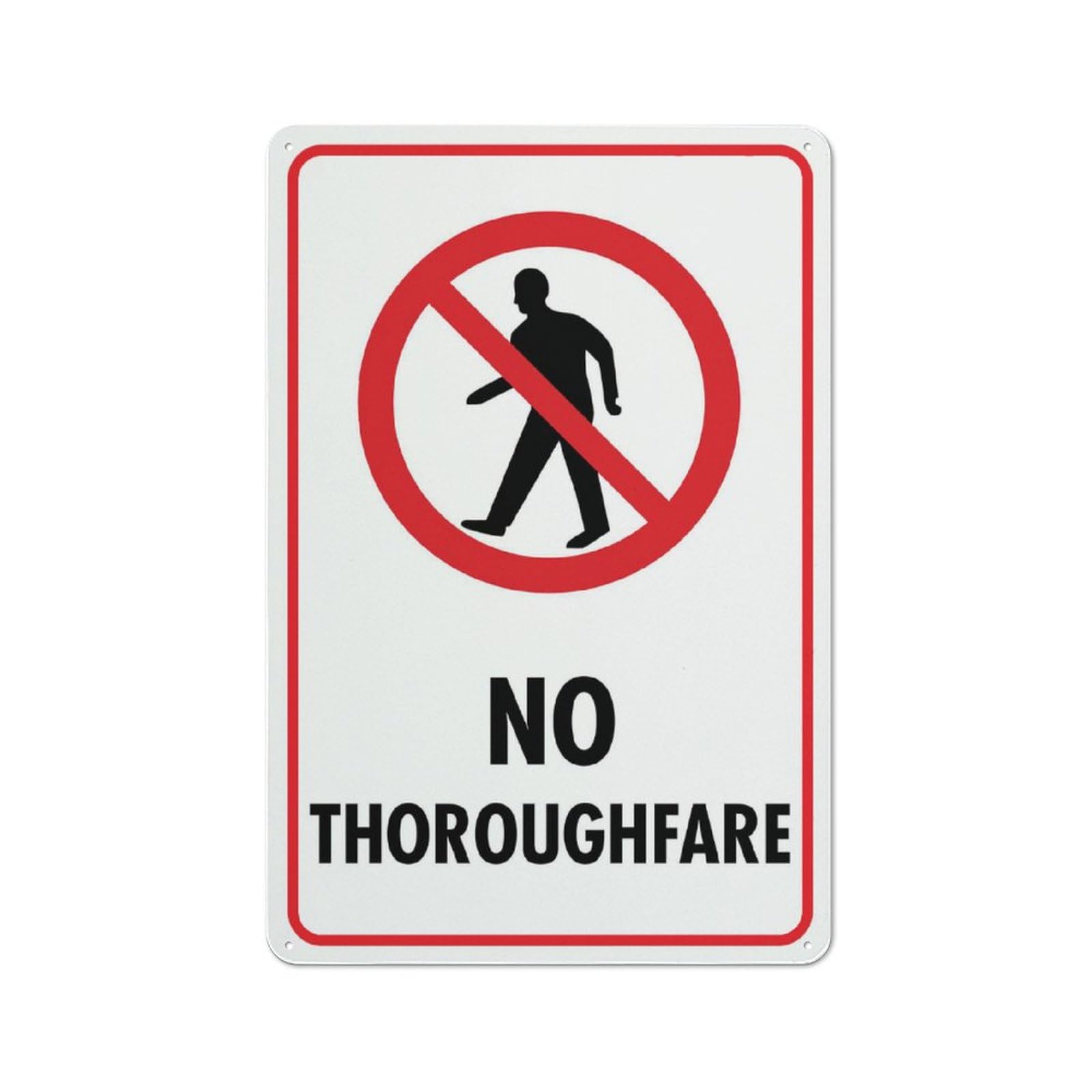 No Pedestrian Access Sign Safety Signs For House 12" X 8" Yard Sign, Premium Aluminum, Sun-Proof, Rust-Free